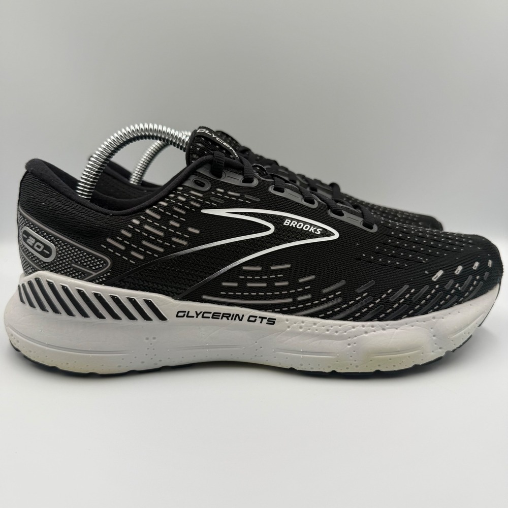 Brooks Glycerin GTS 20 Womens Size 10 Running Shoes Support Cushion Black‎ White